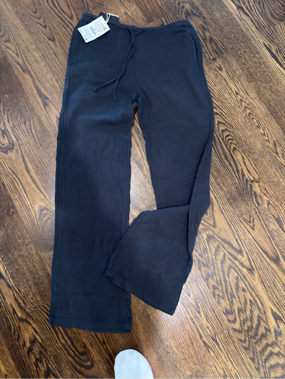 NWT Pull&Bear Black Wide-Leg Drawstring Pants sz M